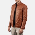 Ionic Brown Biker Leather Jacket