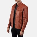 Ionic Tan Brown Biker Leather Jacket