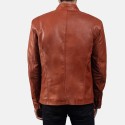 Ionic Tan Brown Biker Leather Jacket