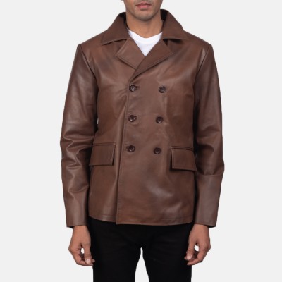 Mr. Bailey Brown Naval Leather Peacoat