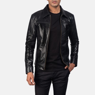 Mystical Black Mens Leather Jacket