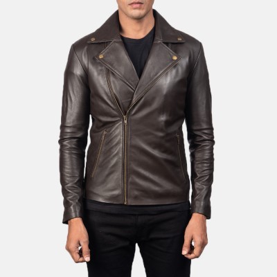 Noah Brown Biker Leather Jacket