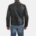 Rustic Black Biker Leather Jacket