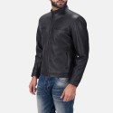 Austere Matte Black Biker Leather Jacket