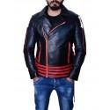 Freddie Mercury Red and Black Leather Jacket
