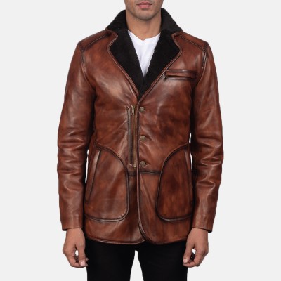 Rocky Brown Fur Leather Coat