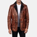 Rocky Brown Fur Leather Coat