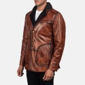 Rocky Brown Fur Leather Coat