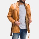 Hunter Tan Brown Fur Leather Jacket