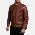 Inferno Brown Leather Jacket For Men