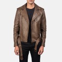 Allaric Alley Mocha Biker Leather Jacket