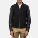 Blain Black Hybrid Leather Bomber Jacket