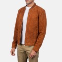 Blain Brown Suede Leather Bomber Jacket