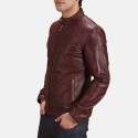 Burgunn Dee Maroon Biker Leather Jacket