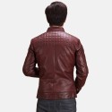 Burgunn Dee Maroon Biker Leather Jacket