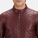 Burgunn Dee Maroon Biker Leather Jacket