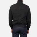 Eaton Black Suede Leather Bomber Jacket