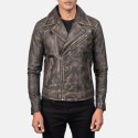 Danny Quilted Brown Biker Leather Jacket