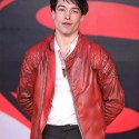 Ezra Miller Justice League Primer Red Leather Jacket