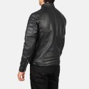Faisor Black Biker Leather Jacket