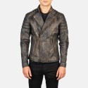 Faisor Distressed Brown Biker Leather Jacket