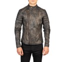 Faisor Distressed Brown Biker Leather Jacket