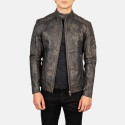 Fernando Quilted Distressed Brown Biker Leather Jacket