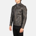 Fernando Quilted Distressed Brown Biker Leather Jacket