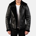 Francis B-3 Black Leather Bomber Jacket