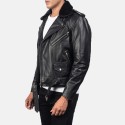 Furton Black Biker Leather Jacket