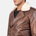 Furton Brown Biker Leather Jacket