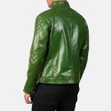 Gatsby Green Biker Leather Jacket