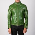 Gatsby Green Biker Leather Jacket