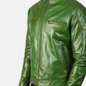 Gatsby Green Biker Leather Jacket