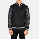 Harrison Black Hybrid Varsity Jacket