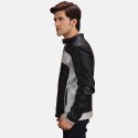 Randolf Silver Black Biker Leather Jacket