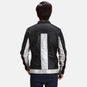 Randolf Silver Black Biker Leather Jacket