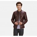 Urbane Quilted Maroon Biker Leather Jacket