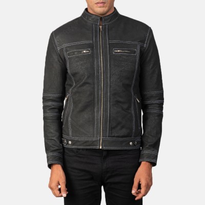 Youngster Distressed Black Leather Jacket