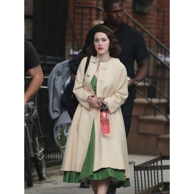 Rachel Brosnahan Off White Long Coat In The Marvelous Mrs Maisel