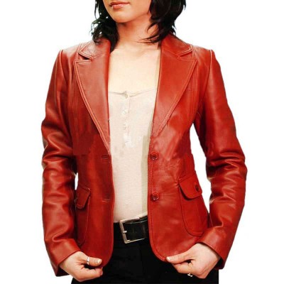 Business Woman Elegant Design Red Blazer Coat