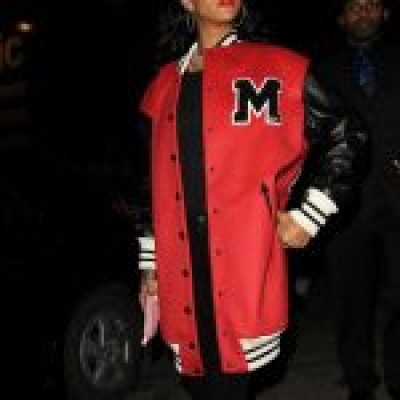 Rihanna At Nightclub Los Angeles Leather Coat