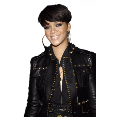 Rihanna Black Leather Jacket