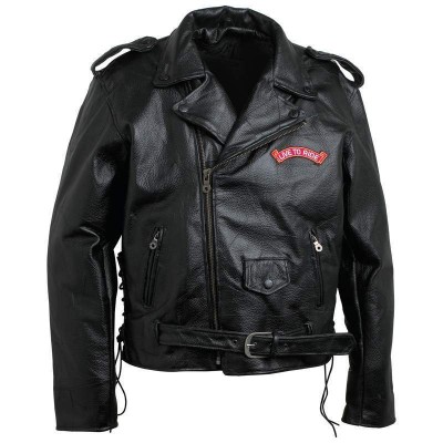 Rock Eagle Flag Motorcycle Leather Jacket