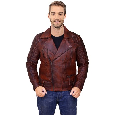 Rustic Vintage Motorcycle leather Jacket