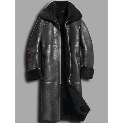 Sheepskin Shearling Trench Coat