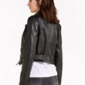 Short-Touch Women’s Black Biker Leather Jacket