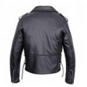 Silver Hardware Black Biker Leather Jacket