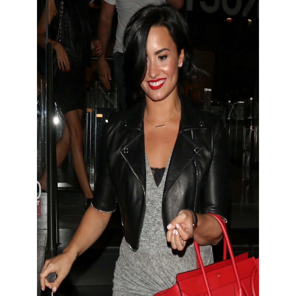 Singer Demi Lovato Leather Jacket