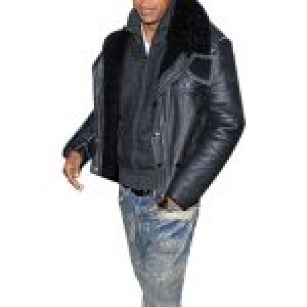 Singer Gucci Mane black leather jacket